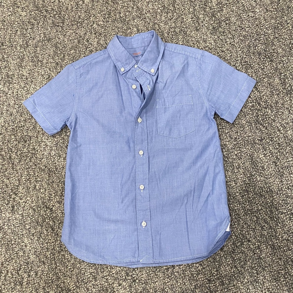 Crewcuts Boy’s Light Blue Button-Up Short Sleeve Shirt
